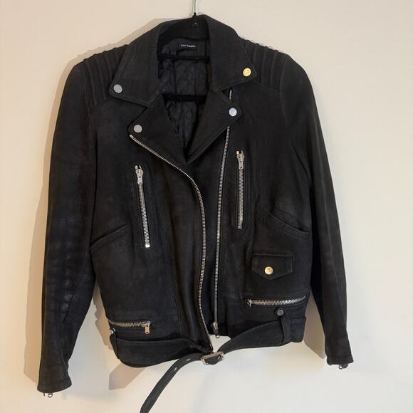 RARE- Lg The Kooples Crocodile Print Lambskin Women's-Rock-Chic French Designer - Picture 1 of 16